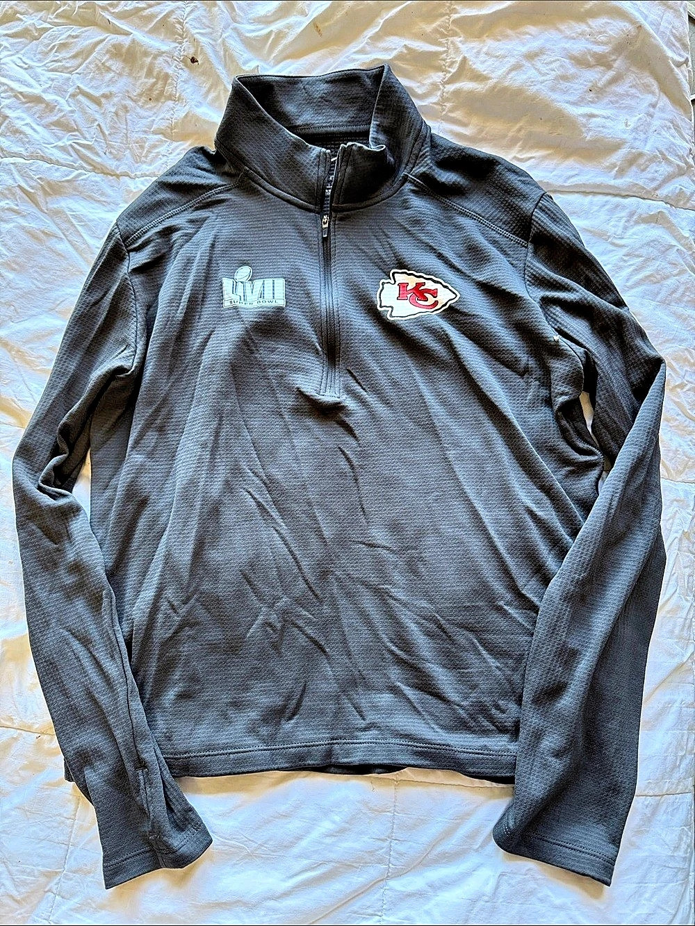 Nike Kansas City Chiefs Nike Super Bowl LVII Pacer Half-Zip Pullover Top Super